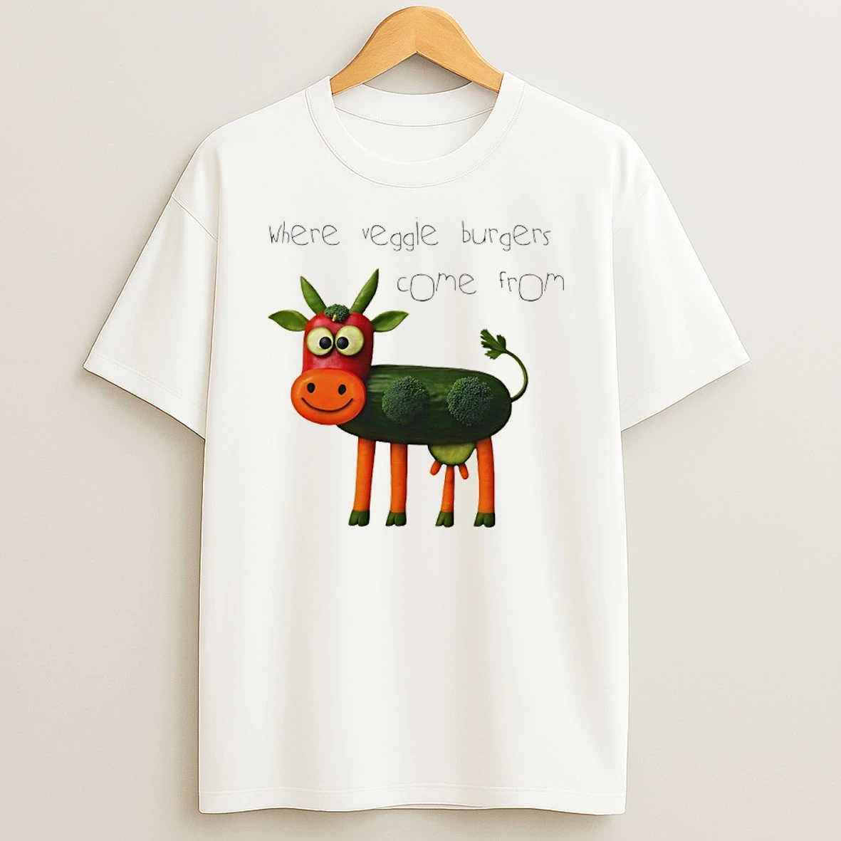 Where Veggie Burgers Come From Veggie Cow Graphic Shirts