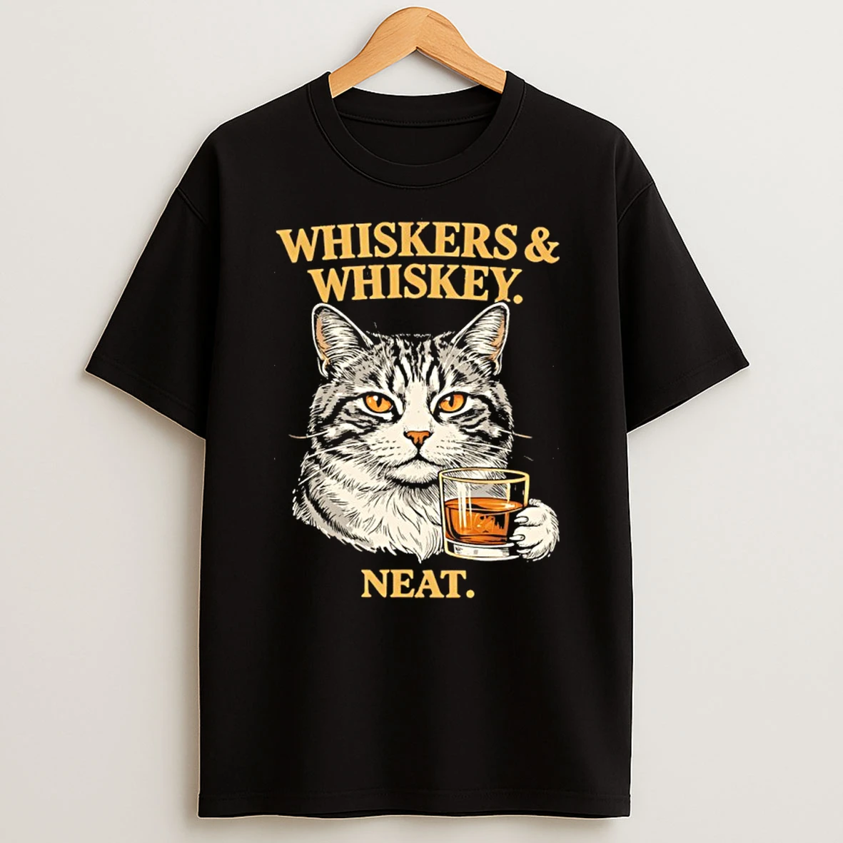 Whiskers And Whiskey Neat Cat Shirts