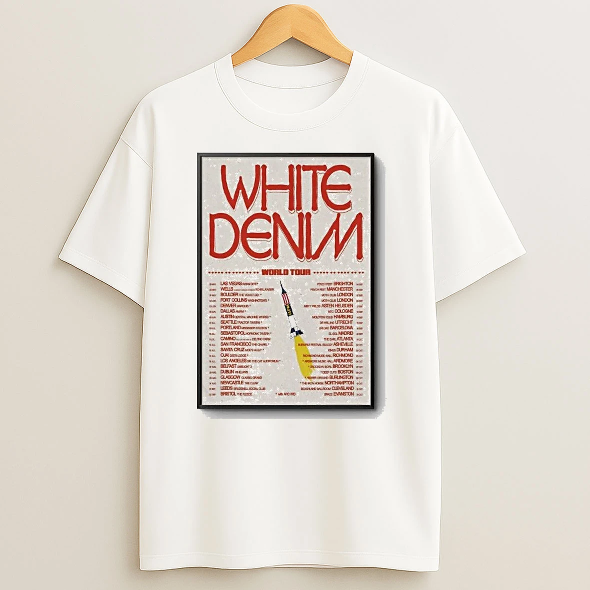 White Denim World Tour 2026 Print Shirts