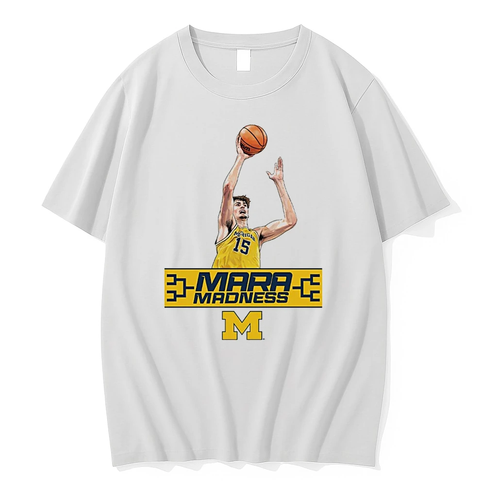 White University Of Michigan Wolverines Basketball Aday Mara Mara Madness Shirts
