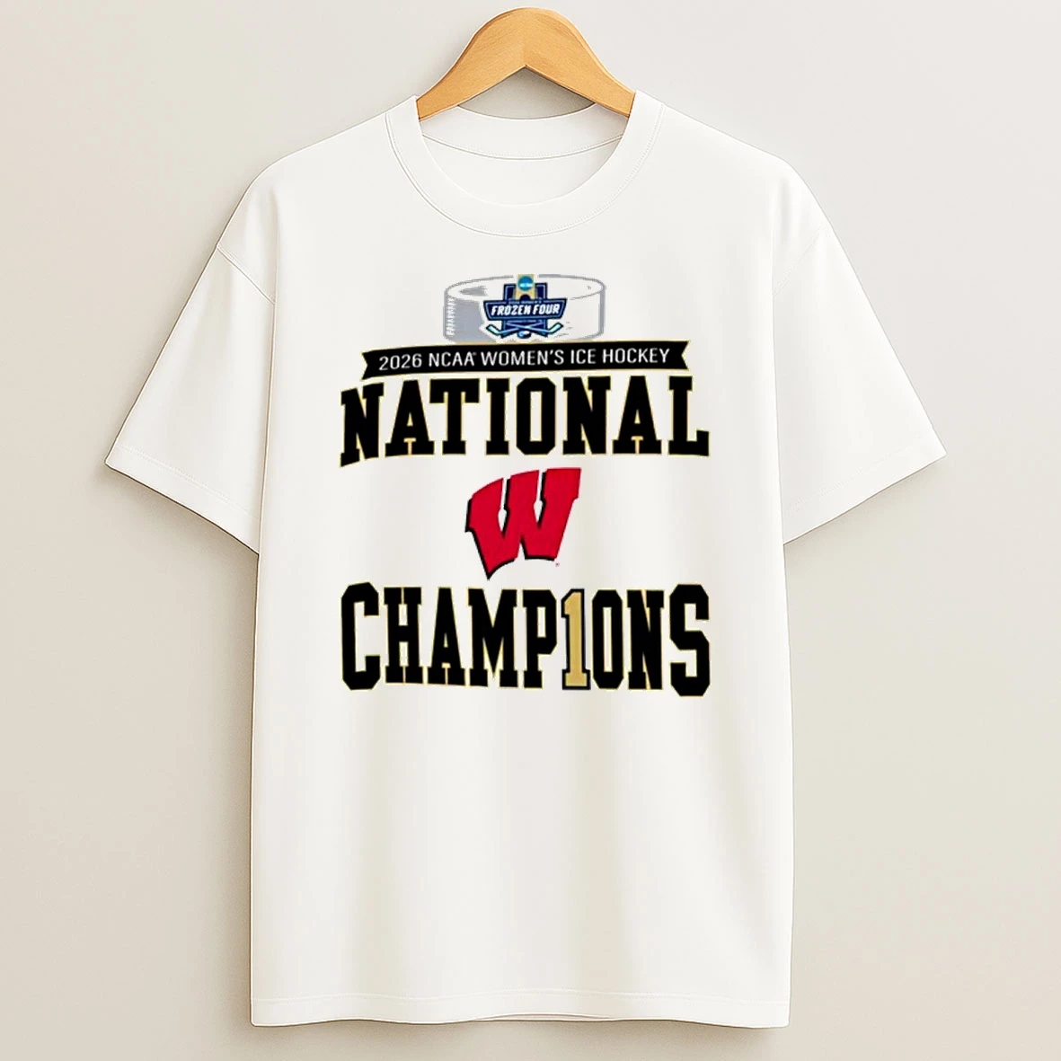 Wisconsin Badgers 2026 Ncaa Frozen Four Womens Ice Hockey National Champions Locker Room Shirts
