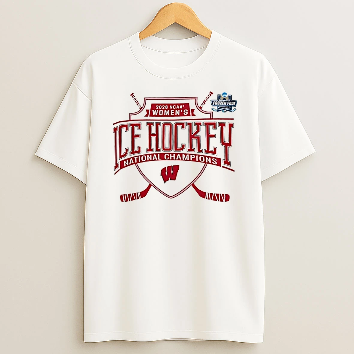 Wisconsin Badgers 2026 Ncaa Frozen Four Womens Ice Hockey National Champions Shirts