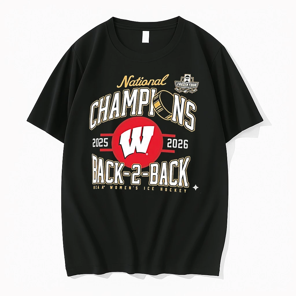 Wisconsin Badgers Claire Enright 2025 2026 Ncaa Womens Ice Hockey Back To Back National Champions Shirts