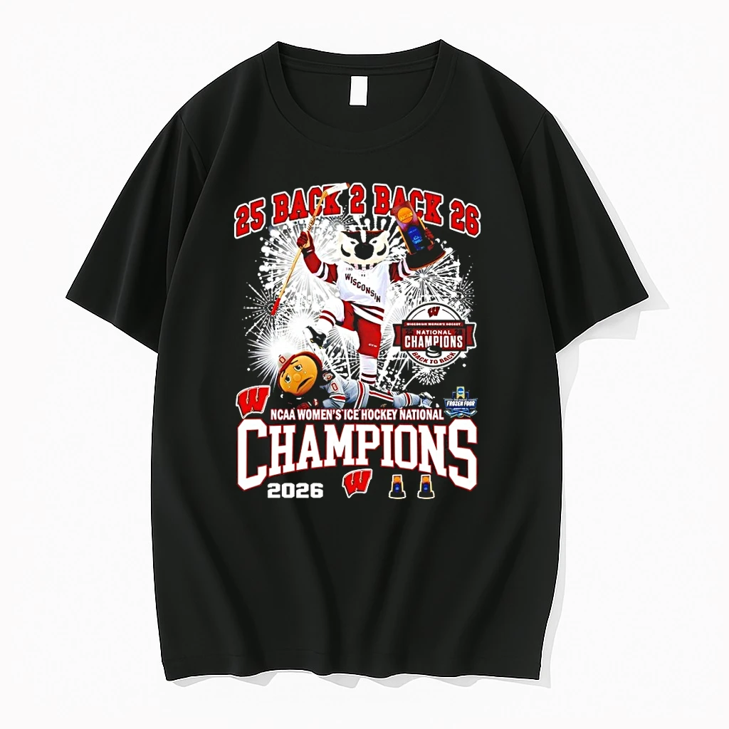 Wisconsin Badgers Womens Ice Hockey Back 2 Back Ncaa Champions National 2026 Shirts