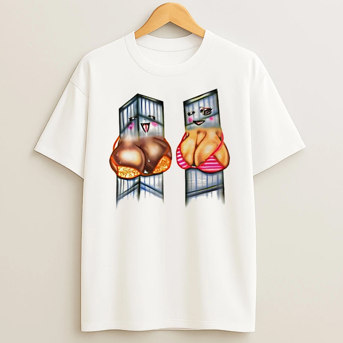 World Trade Center X Two Pairs Of Black And White Breasts Shirts
