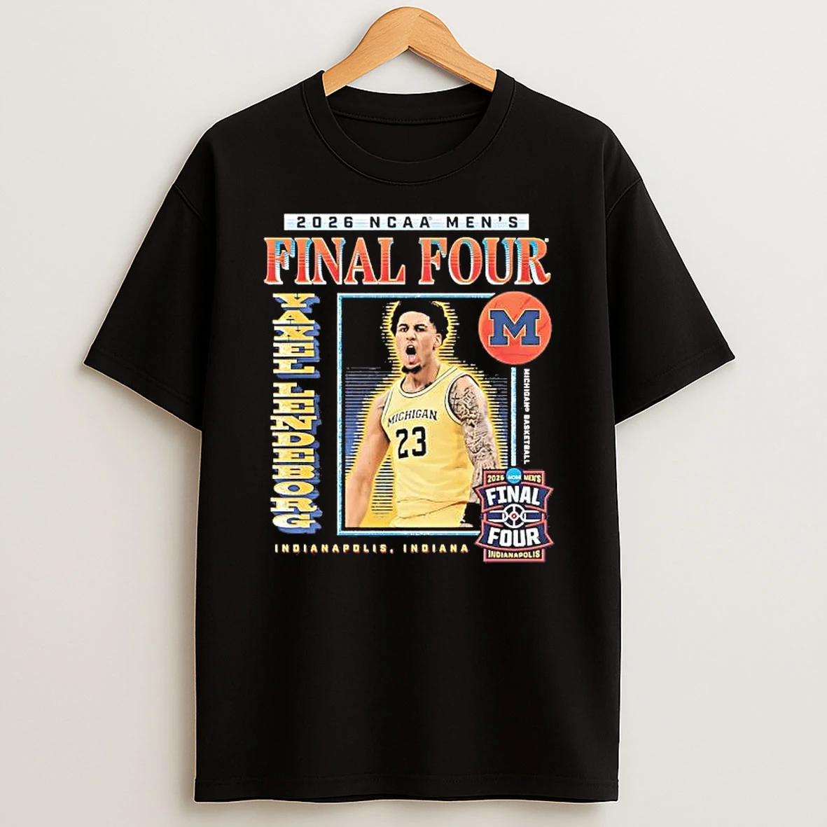 Yaxel Lendeborg 2026 Ncaa Mens Basketball Final Four Michigan Wolverines Tee Shirts