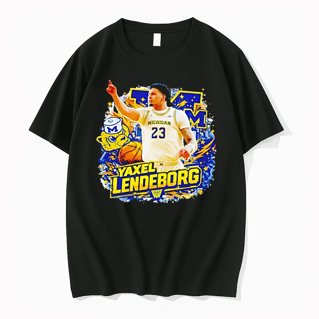 Yaxel Lendeborg Michigan Graphic Wolverines Retro Basketball Shirts
