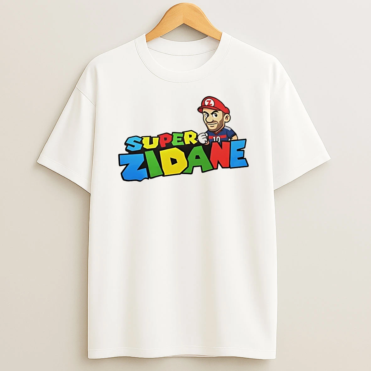 Zidane Soccer Legend Fun Mario Retro Gaming Parody Shirts