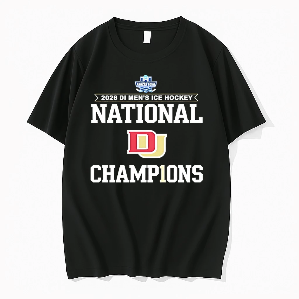 155mqkku Nice Denver Pioneers 2026 Di Mens Ice Hockey Frozen Four Champions Shirts