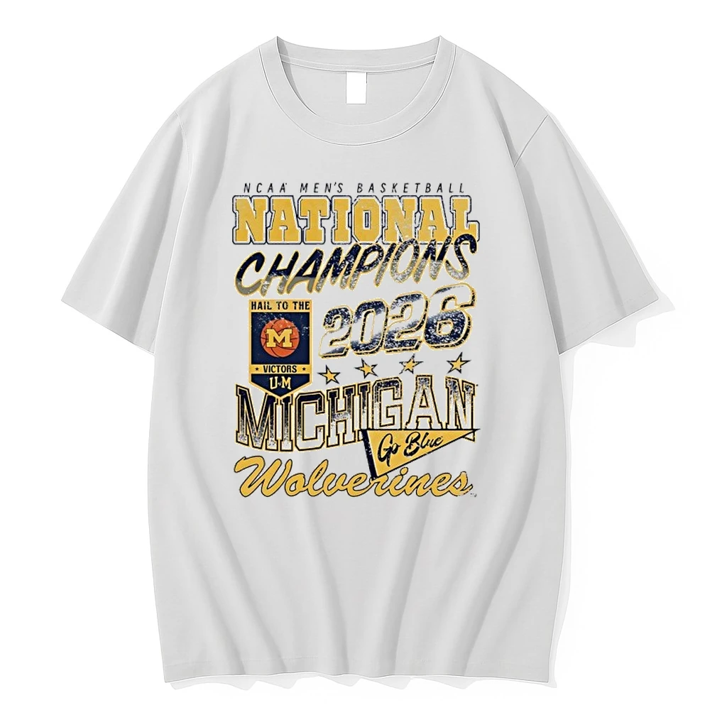 2026 Mens Basketball National Champions Michigan Wolverines Go Blue Shirts