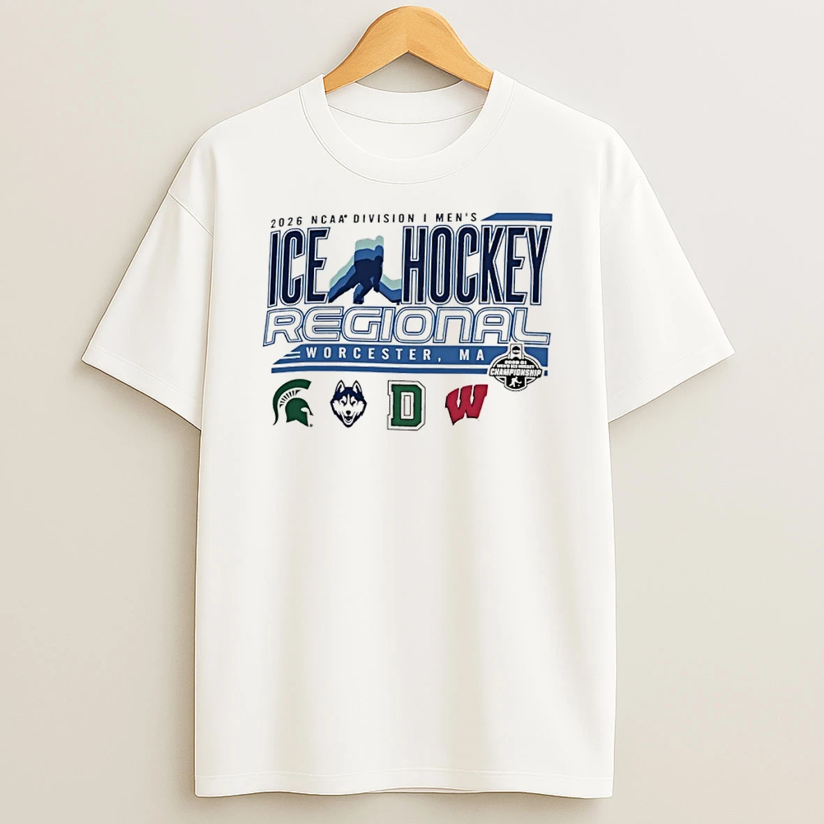 2026 Ncaa D I Mens Ice Hockey Regional Worcester Logos Shirts