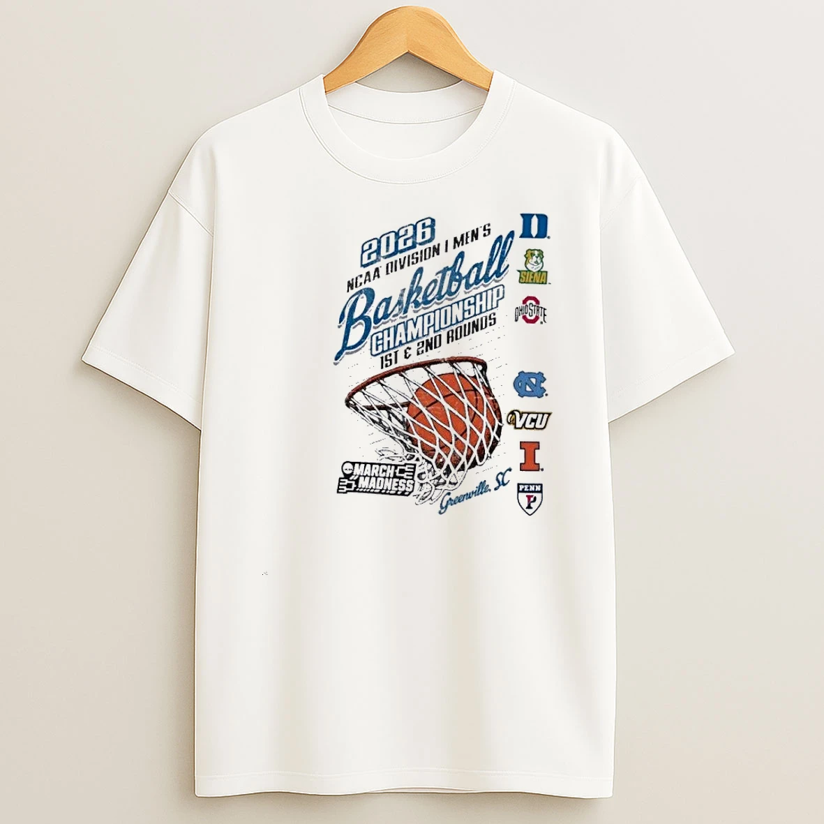 2026 Ncaa Di Mens Basketball Championship Regional 8 Teams Greenville South Carolina Shirts
