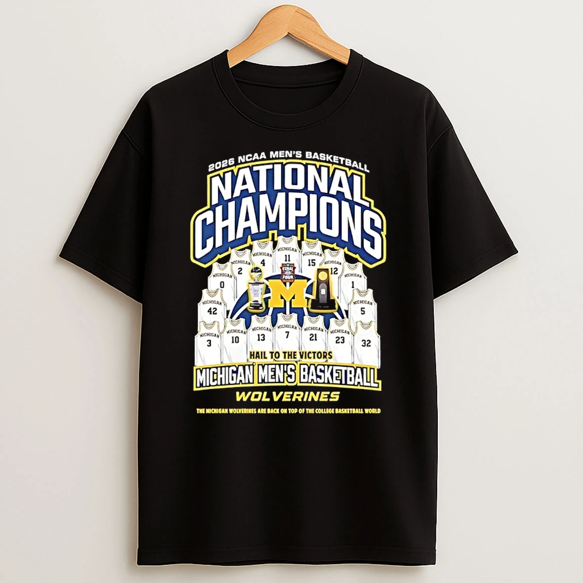 2026 Ncaa Mens National Champions Michigan Wolverines Hail To The Victors Jersey Shirts