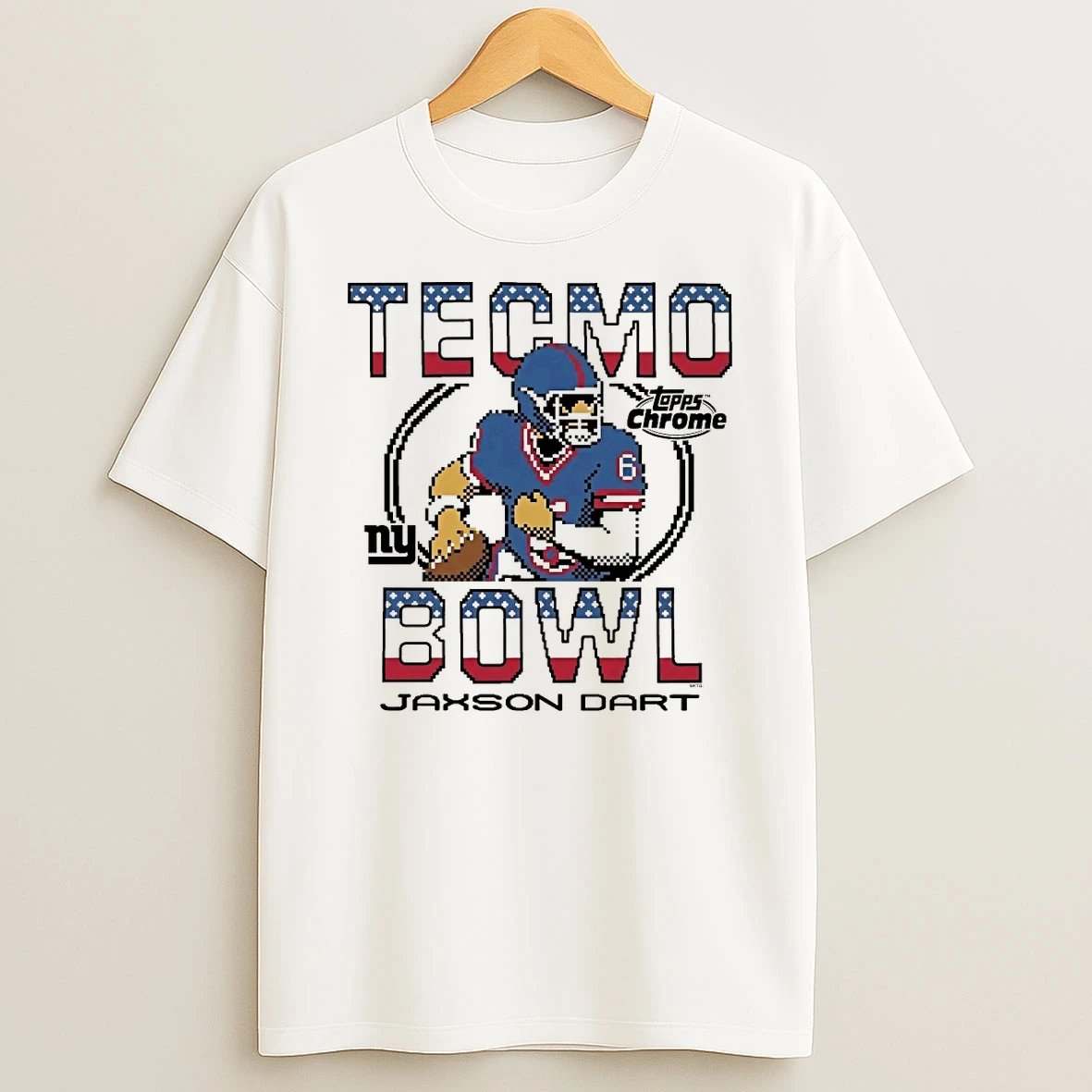 2026 Tecmo Bowl X Topps Chrome New York Giants Nfl Jaxson Dart Shirts