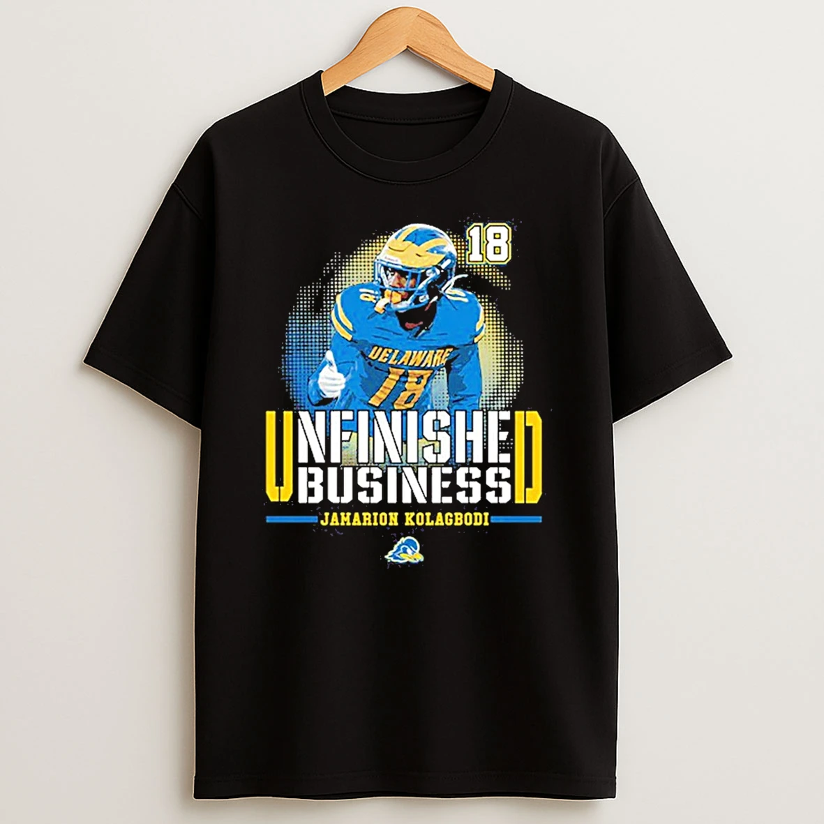 2026 Unfinished Business Jamarion Kolagbodi Delaware Blue Hens Football Shirts