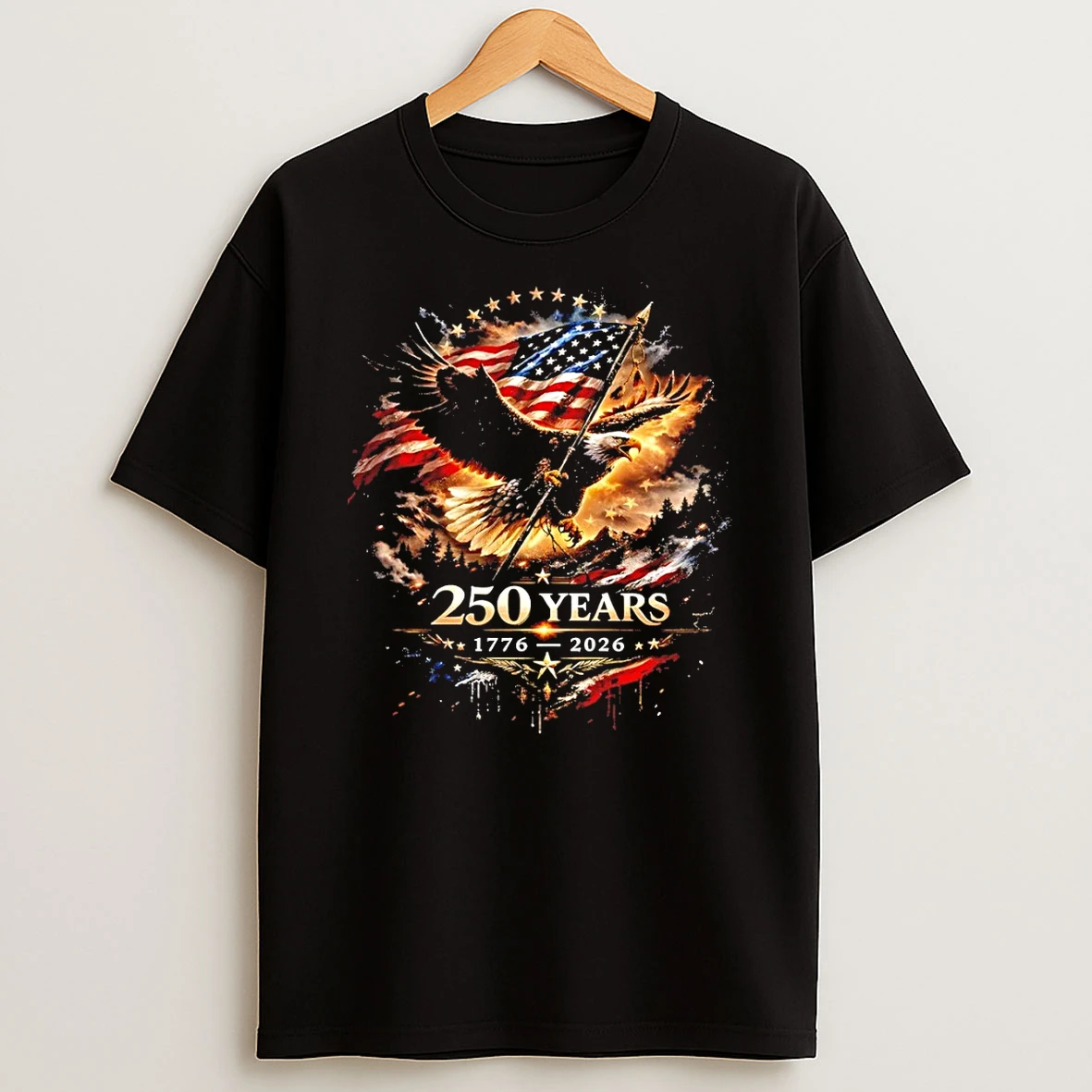 250 Years Anniversary Eagle American Flag 1776 2026 Independence Day Shirts