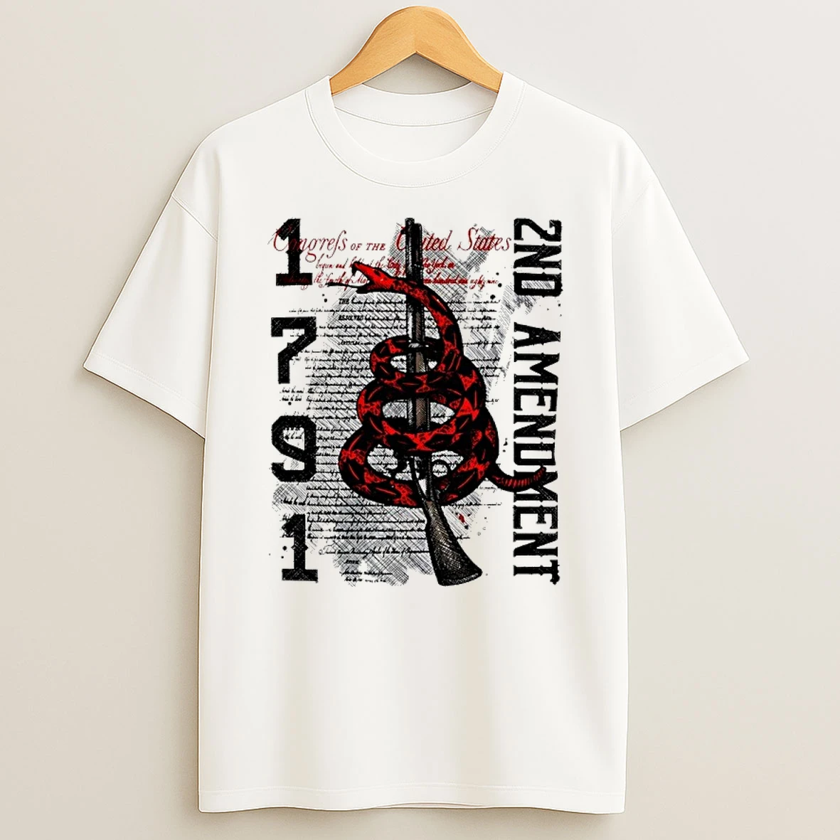 2nd Amendment Snake Guns Usa 1791 Graphic Shirts