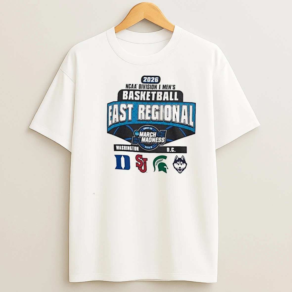 4 Team 2026 Ncaa Di Mens Basketball East Regional Washington Dc Shirts