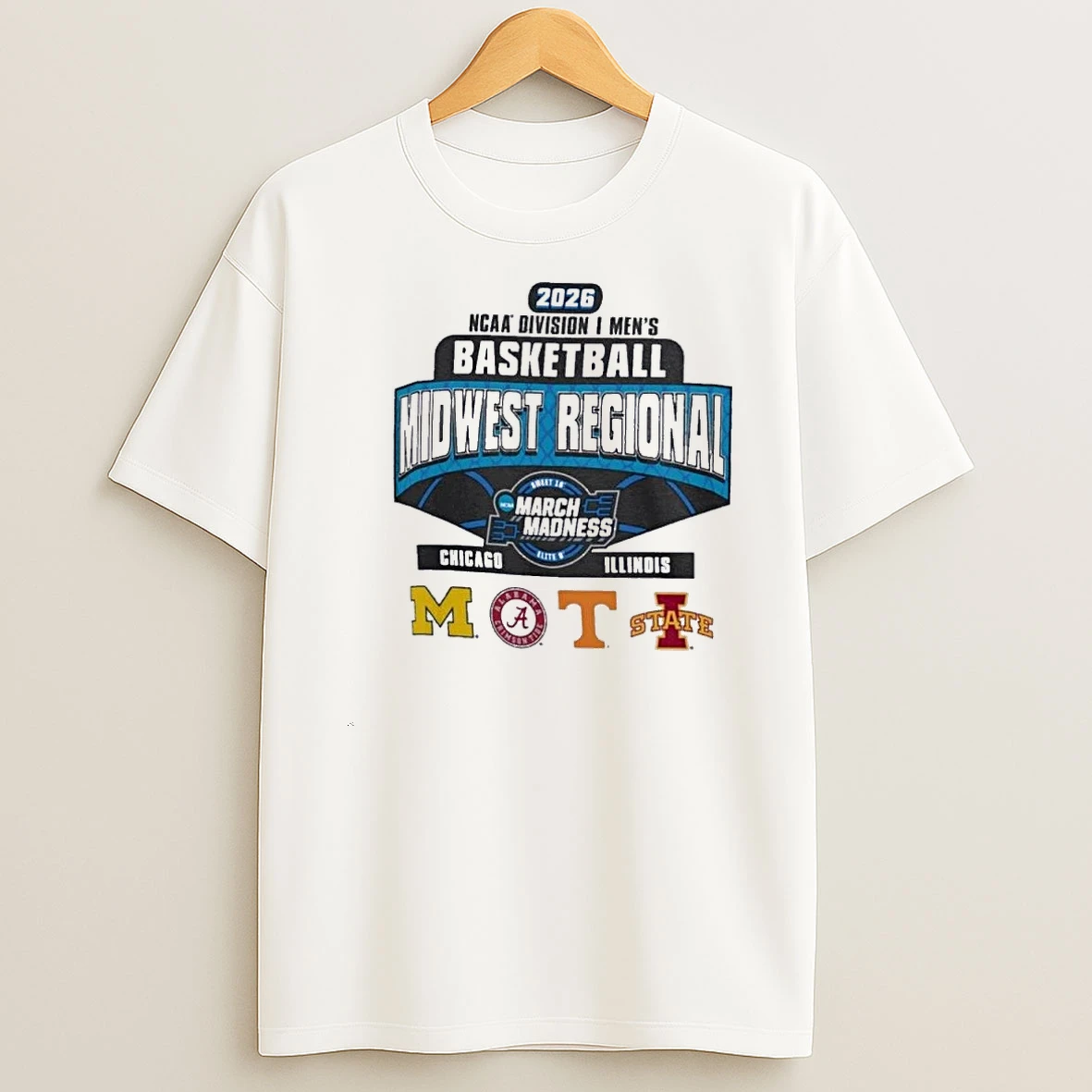 4 Team 2026 Ncaa Di Mens Basketball Midwest Regional Chicago Illinois Shirts