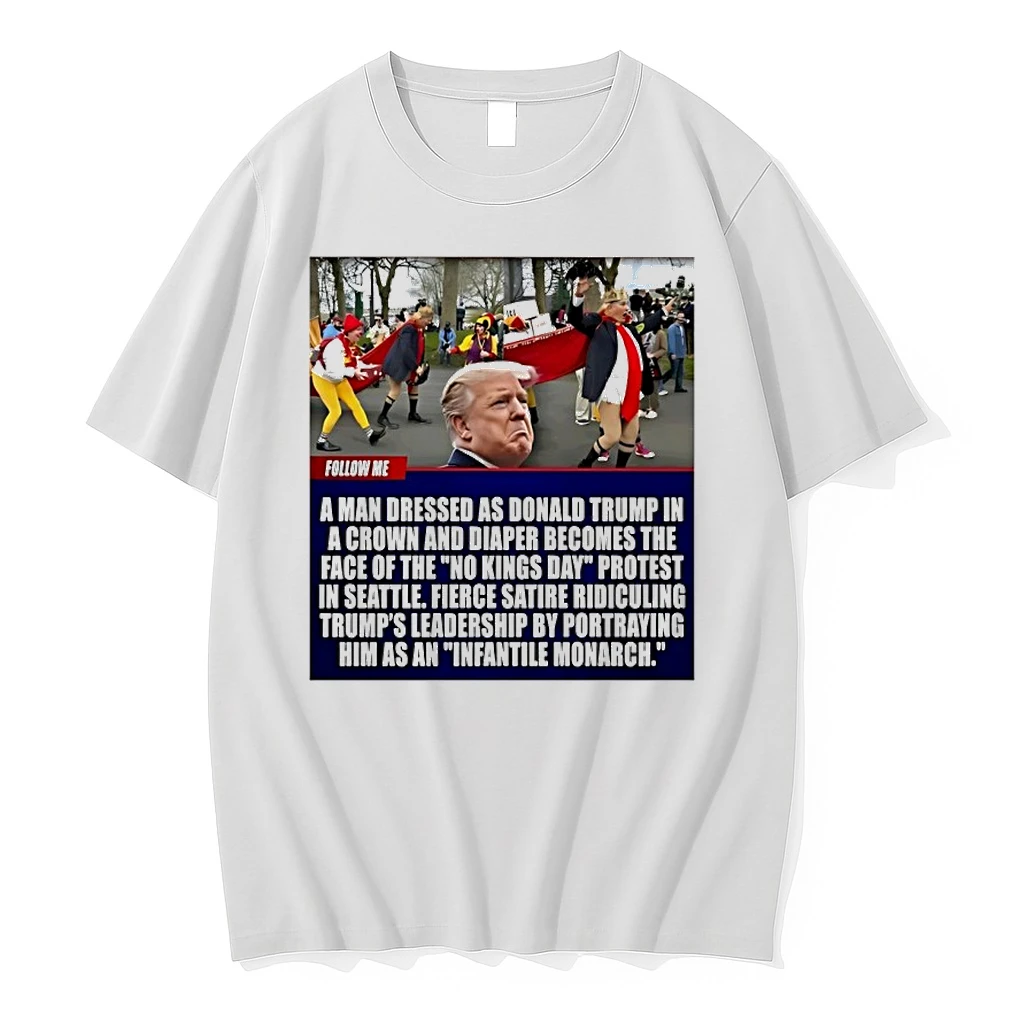 A Man Dressed As Donald Trump In A Crown And Diaper Becomes The Face Of The No Kings Day 2026 Shirts