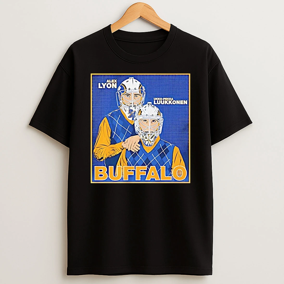 Alex Lyon And Ukko Pekka Luukkonen Buffalo Family Portrait Shirts