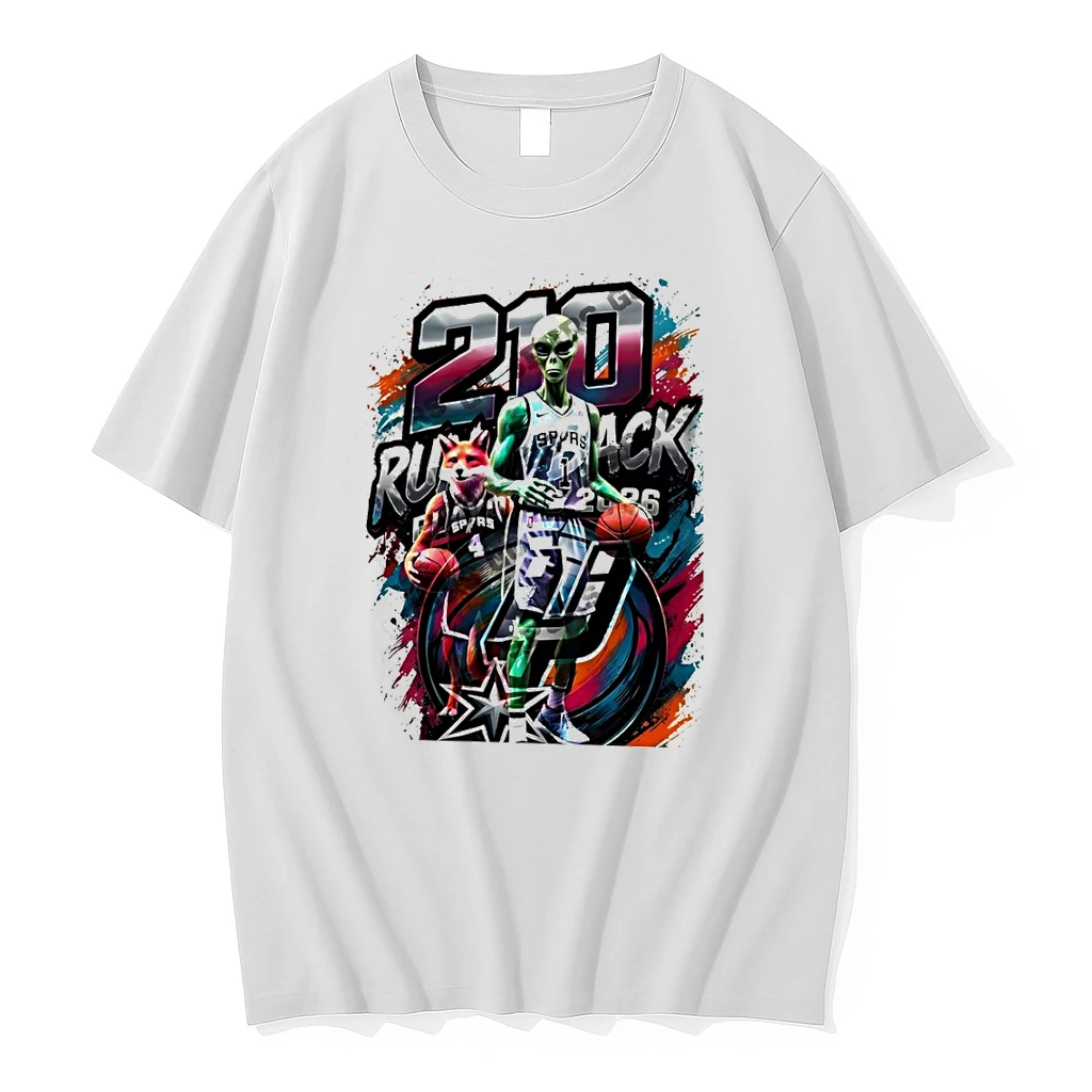 Alien Victor Wembanyama 210 Run Back San Antonio Spurs Basketball Graphic Shirts