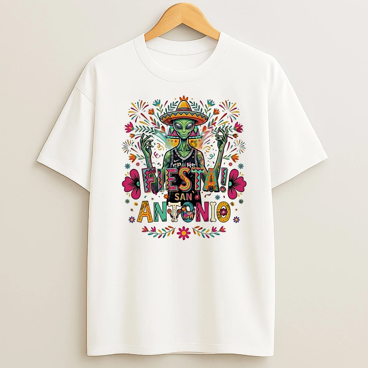 Alien Victor Wembanyama Mexico San Antonio Spurs Basketball Floral Shirts