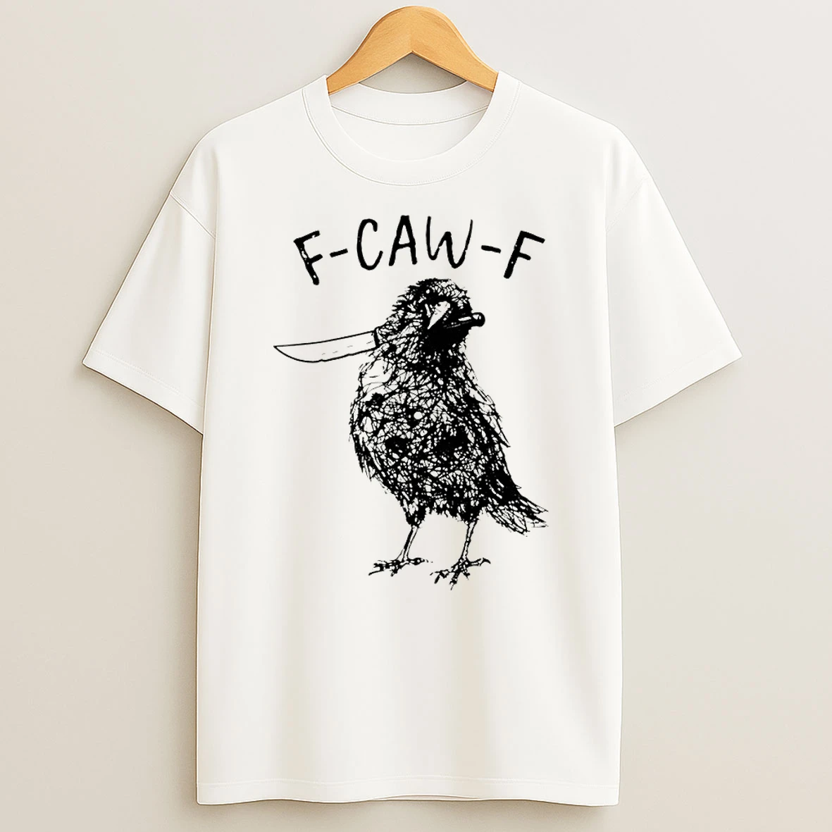 Angry Crow With A Knife Meme Shirts
