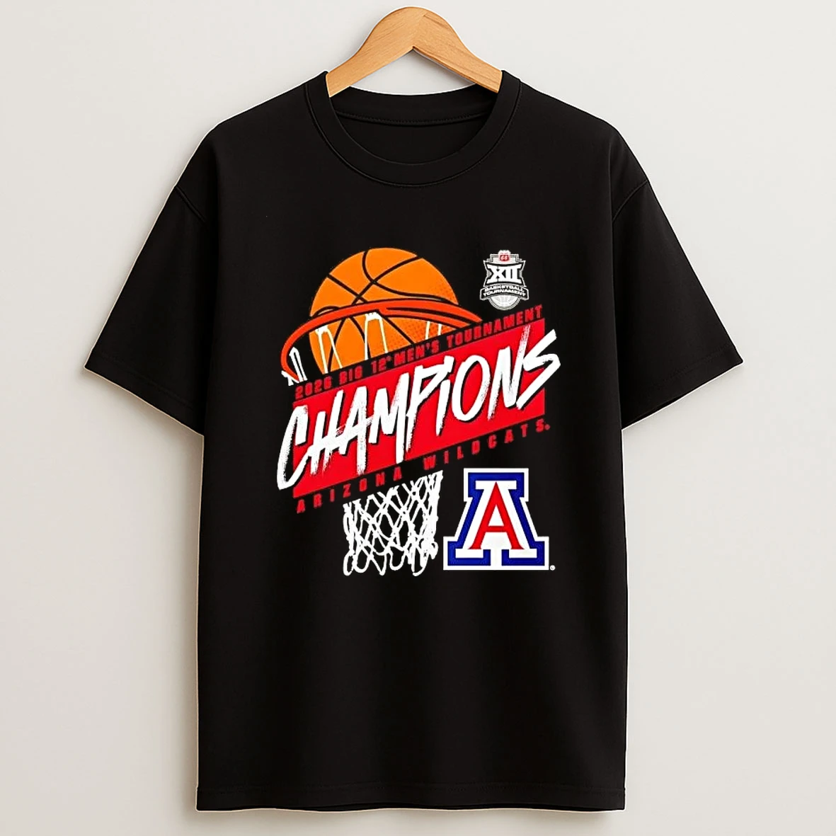 Arizona Wildcats Womens 2026 Big 12 Mens Basketball Tournament Champions Shirts