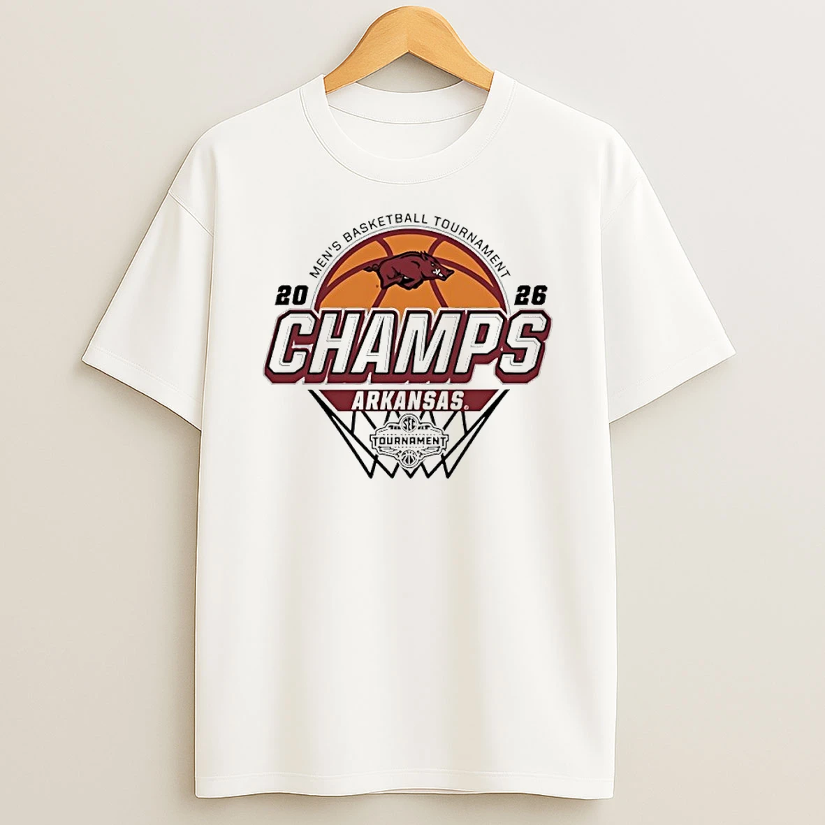 Arkansas Razorbacks 2026 Sec Mens Basketball Tournament Champions Shirts