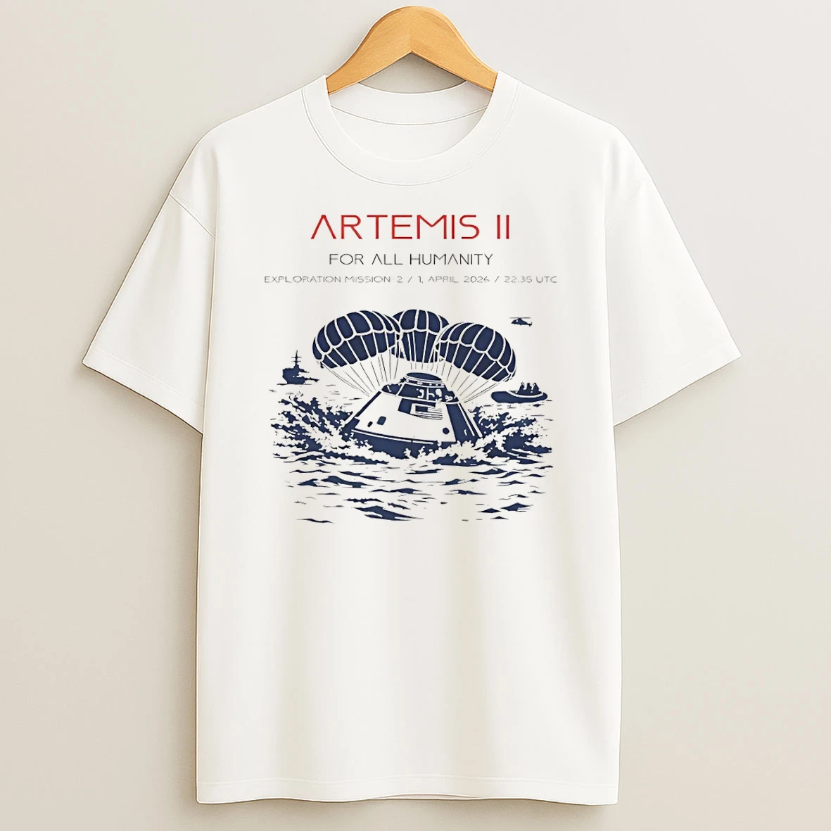 Artemis Ii Splashdown Moon Mission For All Humanity Exploration Shirts