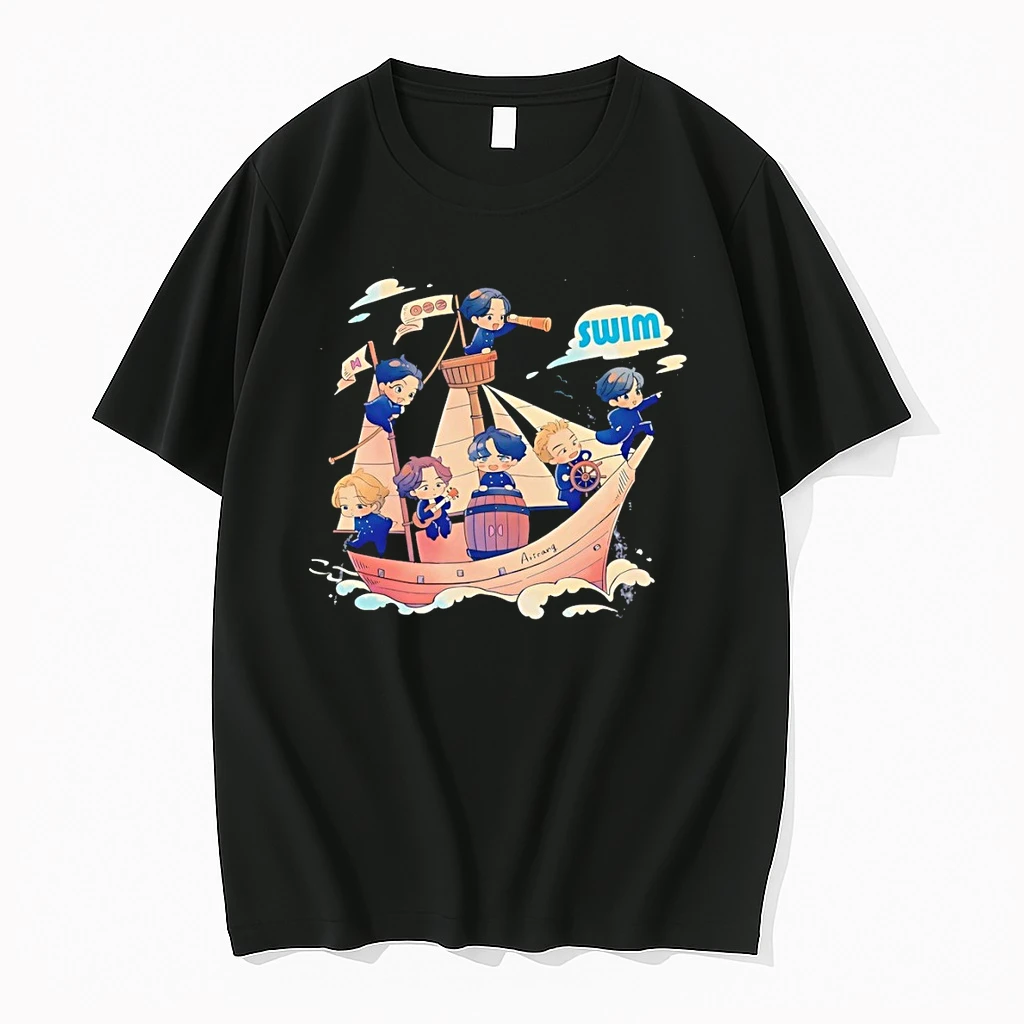 Bts Chibi Characters Sailing Ship Meme Shirts