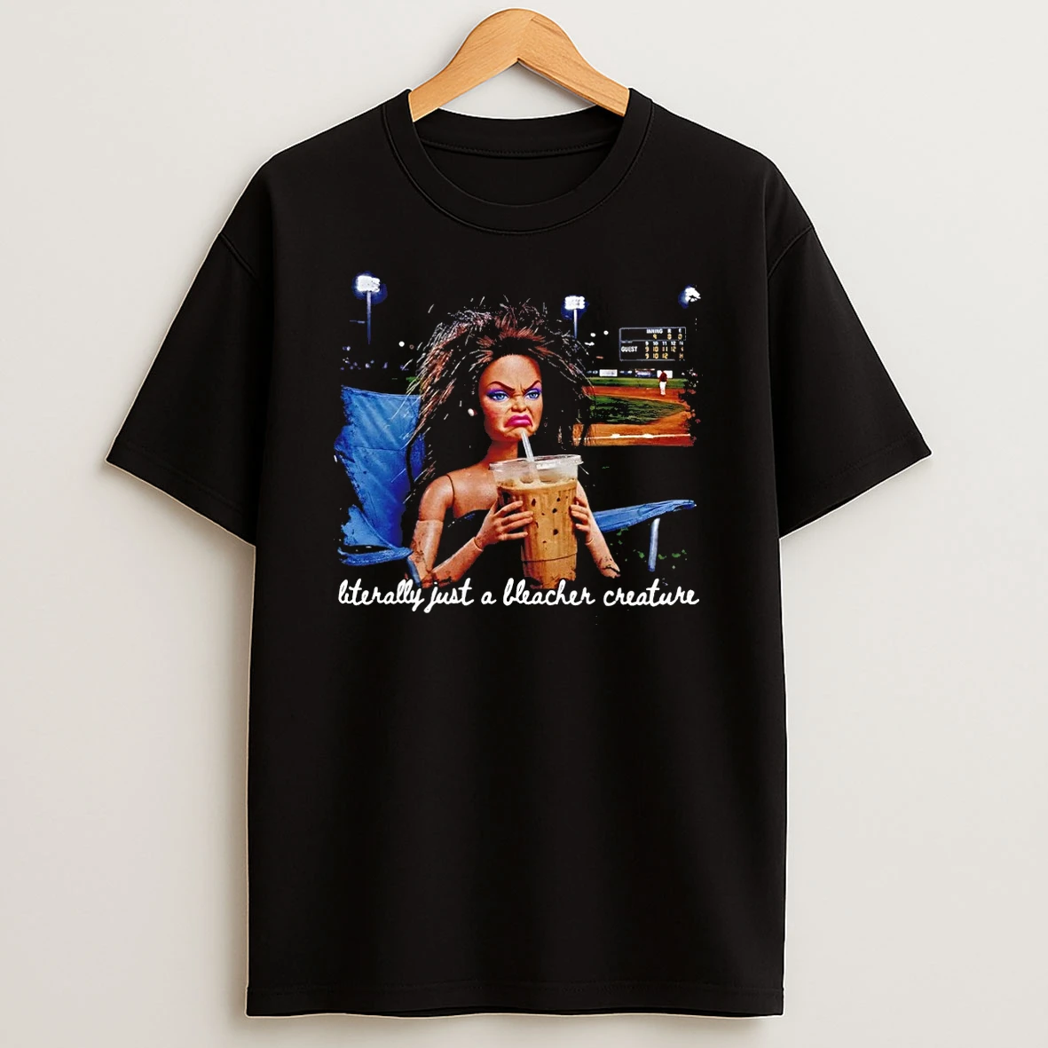 Barbie Doll Drinking Iced Coffee Literally Just A Bleacher Creature Shirts