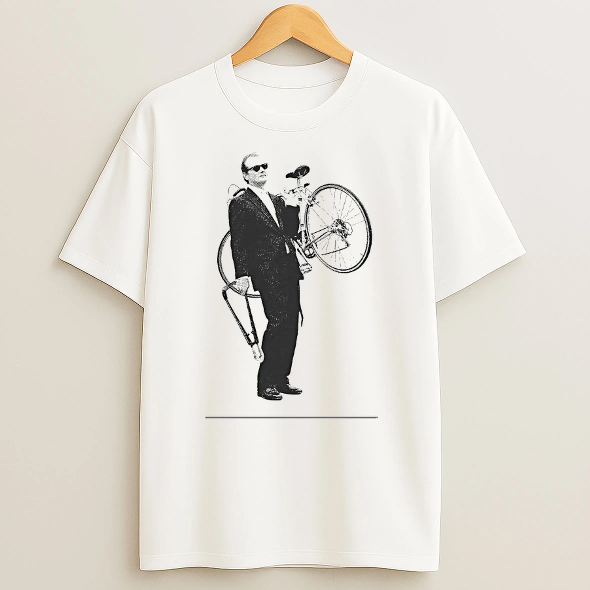 Bill Murray Carrying A Bicycle In Rushmore Shirts