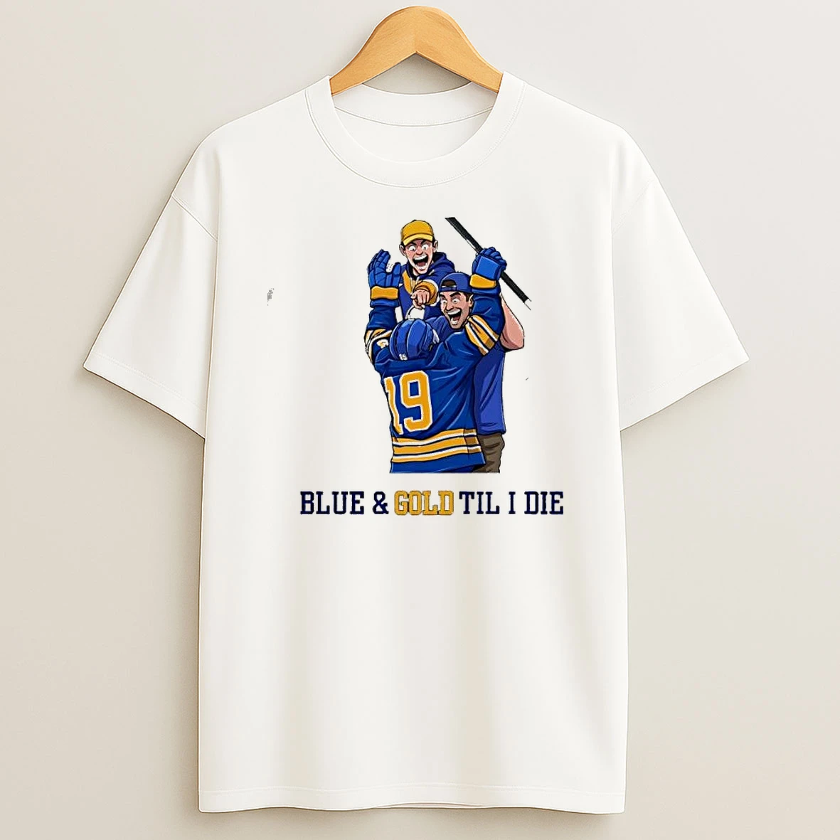 Blue And Gold Til I Die Hockey Fans Goal Celebration Shirts