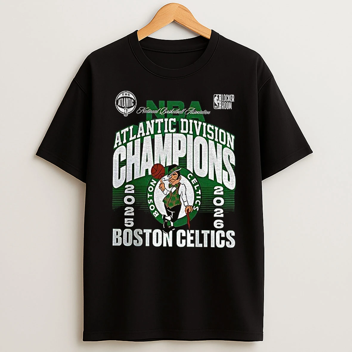 Boston Celtics Basketball 2026 Atlantic Division Champions Locker Room Shirts