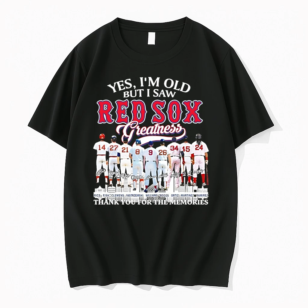 Boston Red Sox Baseball Yes Im Old But I Saw Red Sox Greatness Thank You Signatures Shirts
