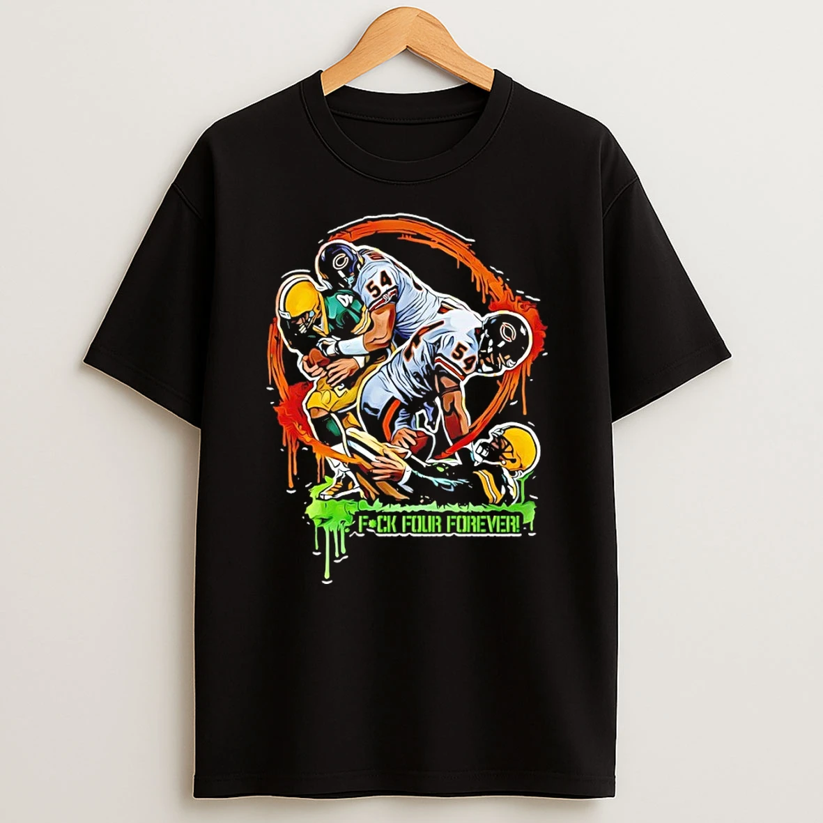 Brian Urlacher Chicago Bears Vs Green Bay Packers Football Fuck Four Forever 2026 Shirts