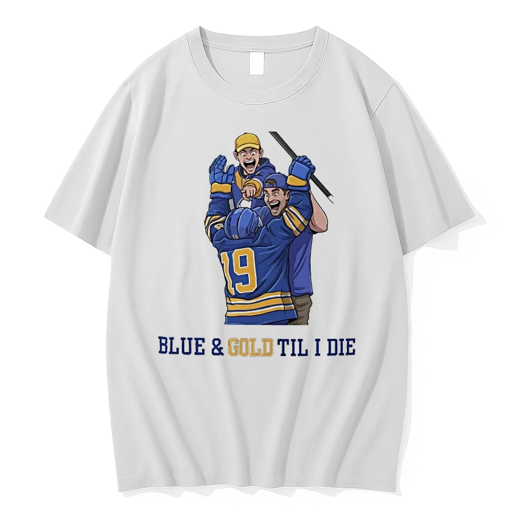 Buffalo Sabres 2 Goalies 1 Mic Blue Gold Til I Die Shirts
