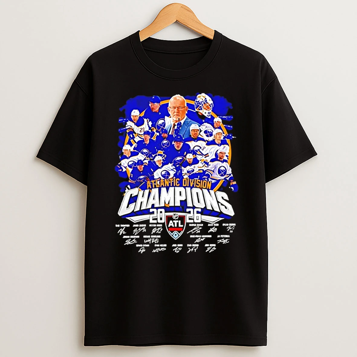 Buffalo Sabres Hockey Coach And Players Teams Atlantic Division Champions 2026 Signatures Shirts