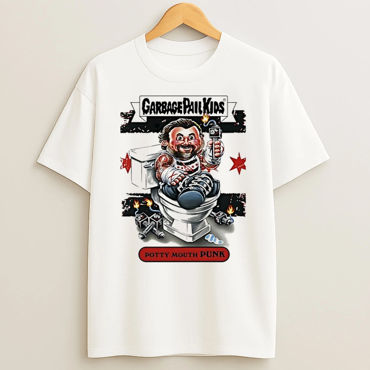 Cm Punk Garbage Pail Kids Potty Mouth Punk Cartoon Shirts