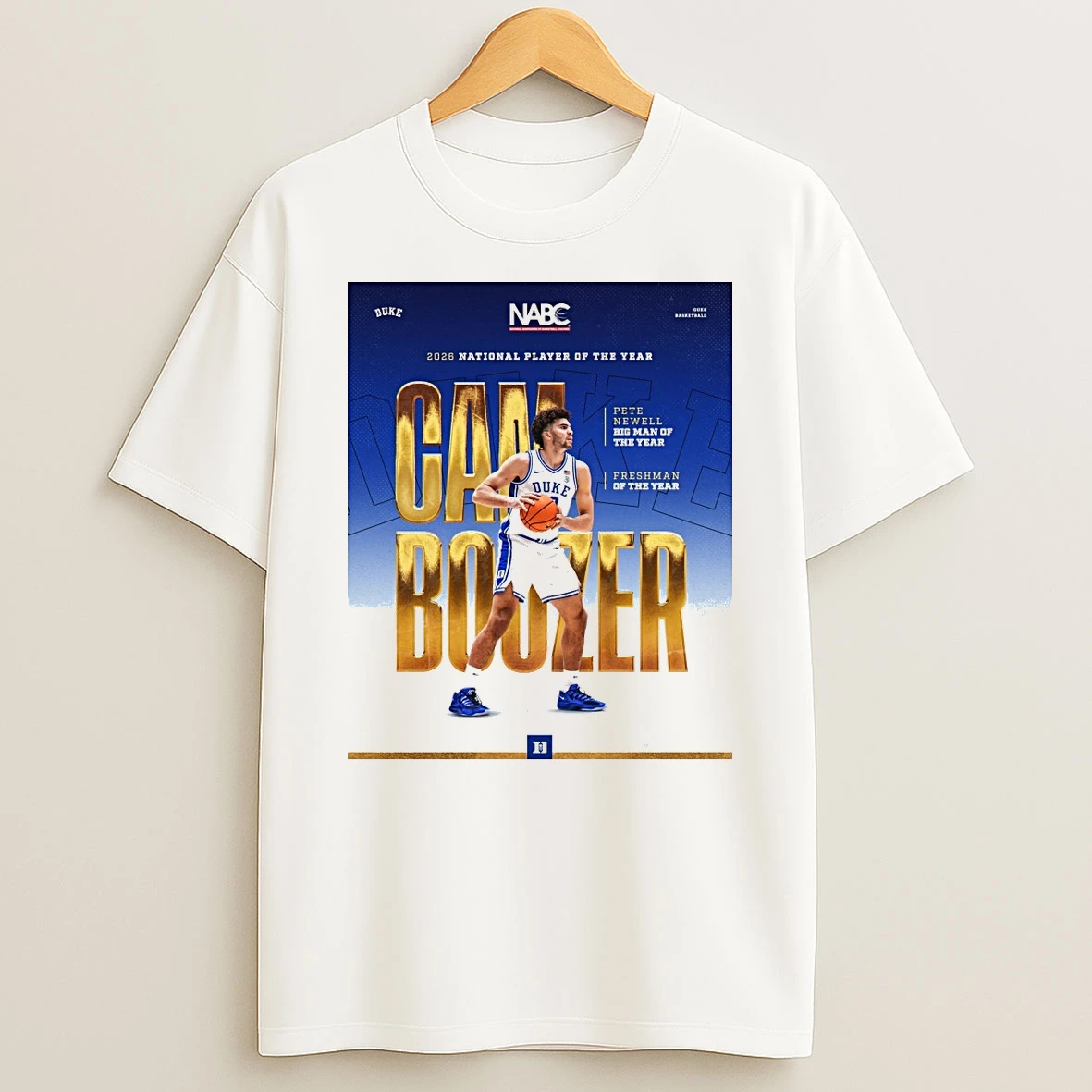 Cameron Boozers Duke Blue Devils Basketball Team 2026 National Player Of The Year Shirts
