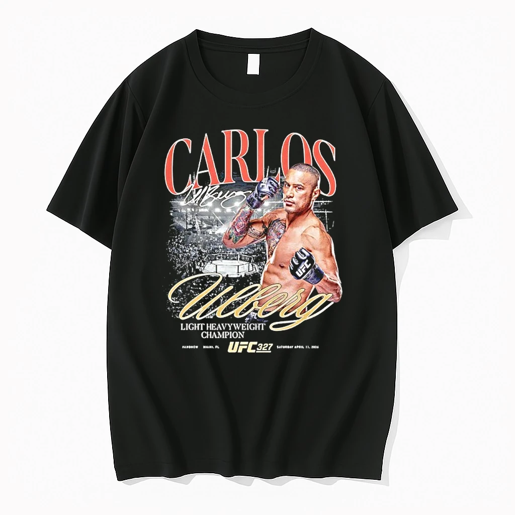 Carlos Ulberg Ufc 327 Light Heavyweight Champion Autographed Shirts
