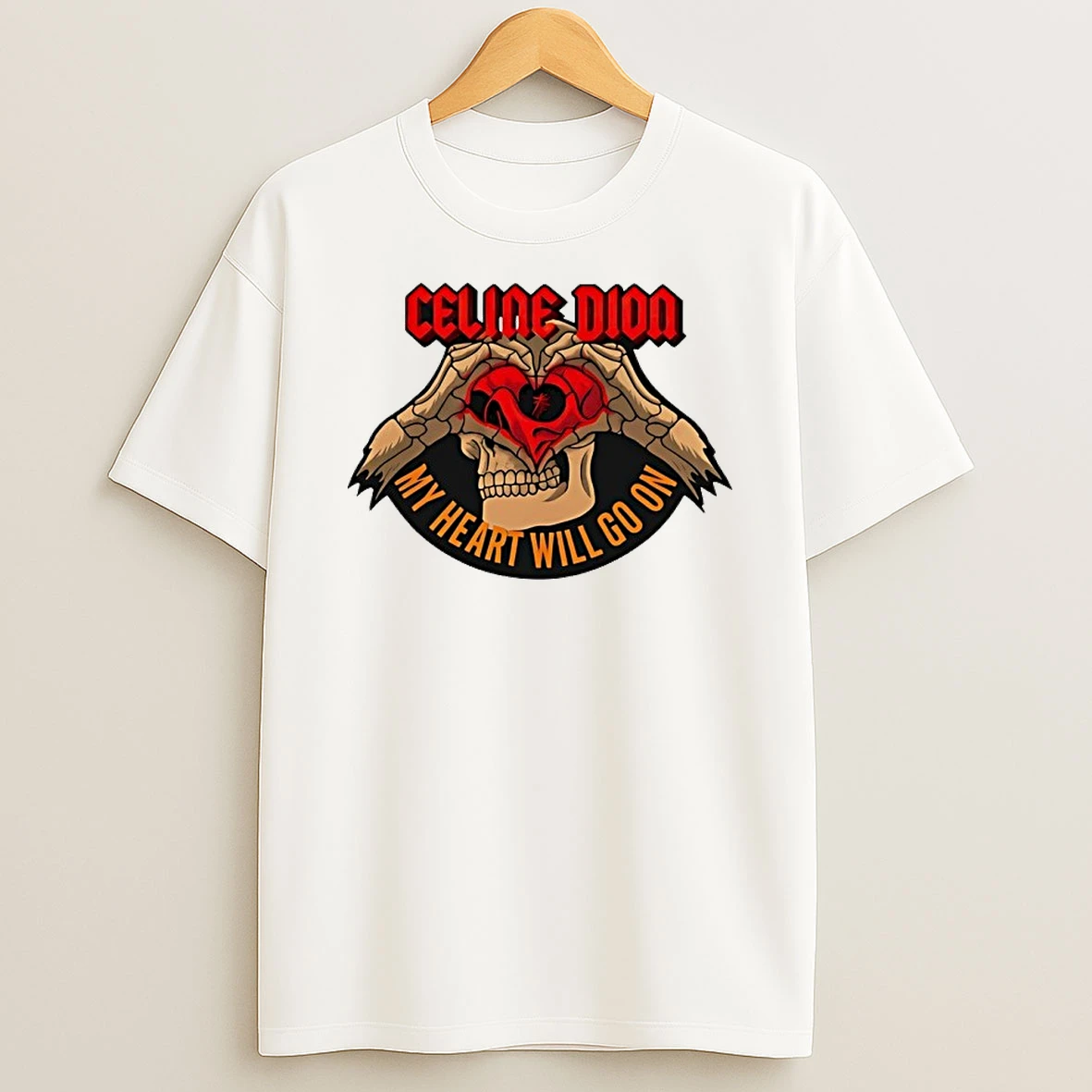 Celine Dion Skeleton Heart Hands My Heart Will Go On Shirts