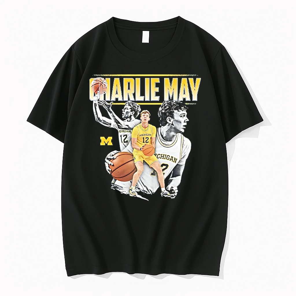 Charlie May Michigan Wolverines Mens Basketball Collage Shirts