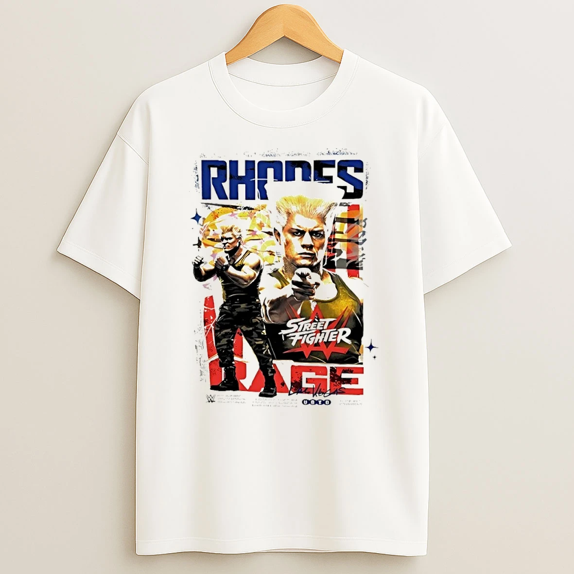 Cody Rhodes X Guile Mashup Street Fighter Wwe Vintage Shirts