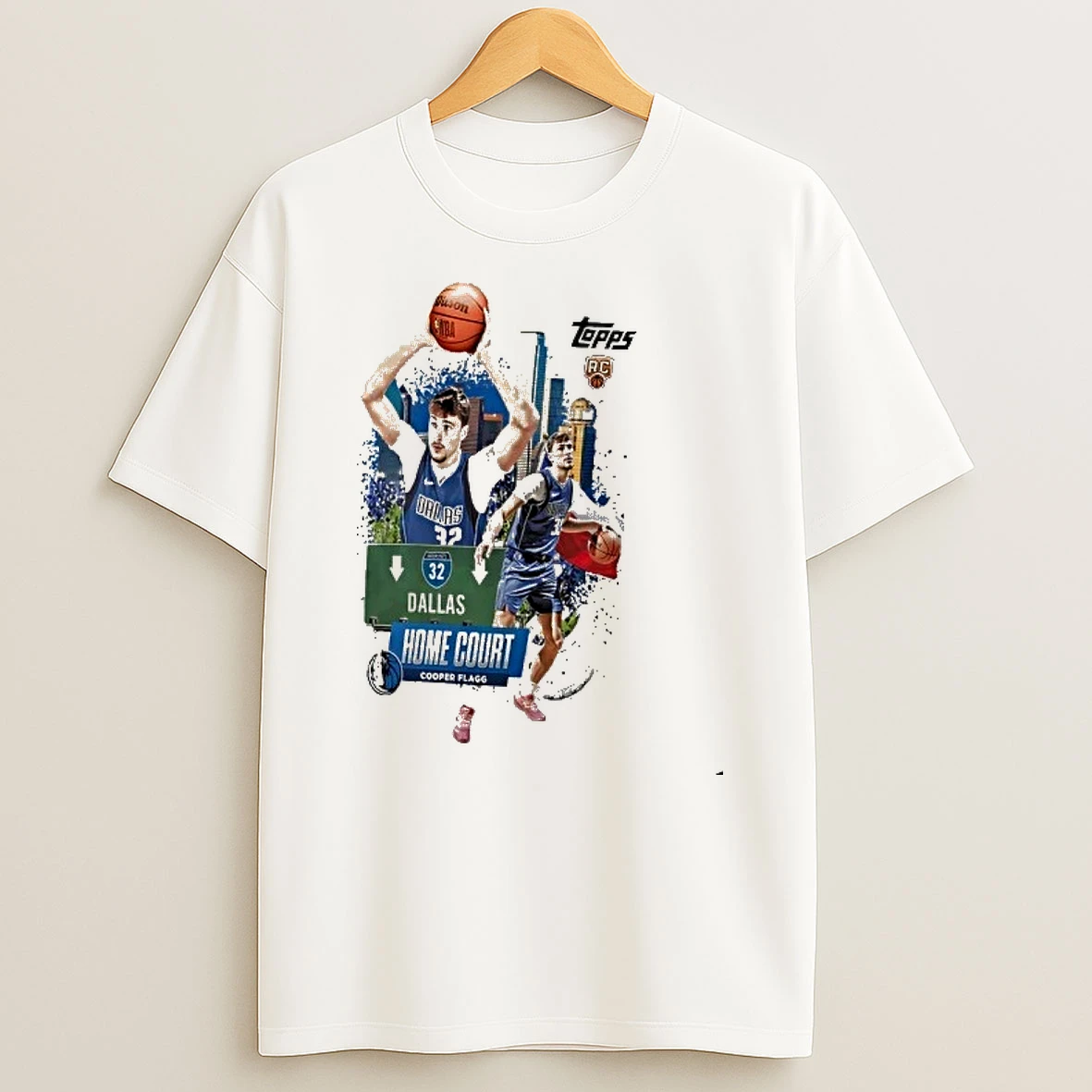 Cooper Flagg Dallas Mavericks Topps Home Court Graphic Shirts