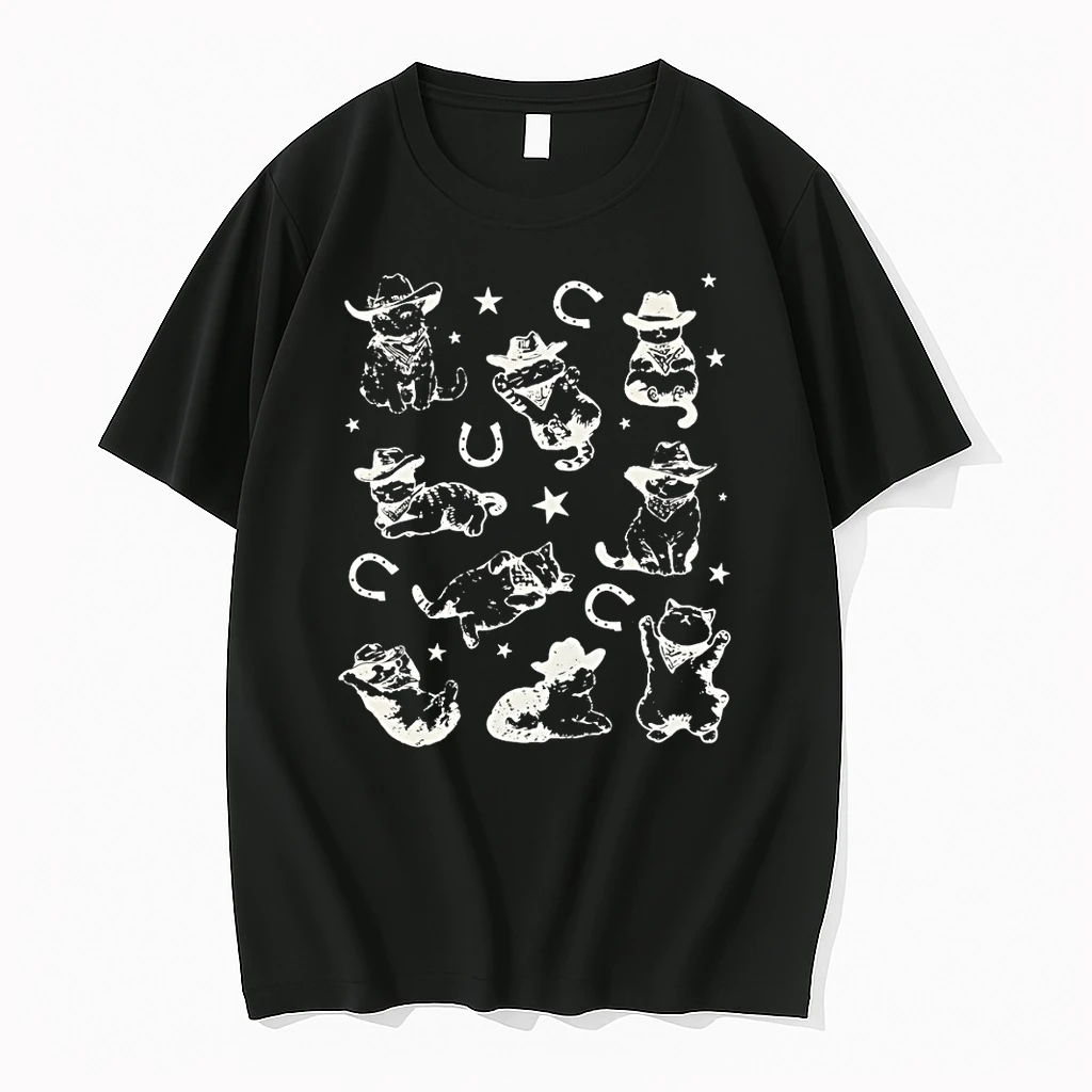 Cowboy Cat Graphic Vintage Shirts