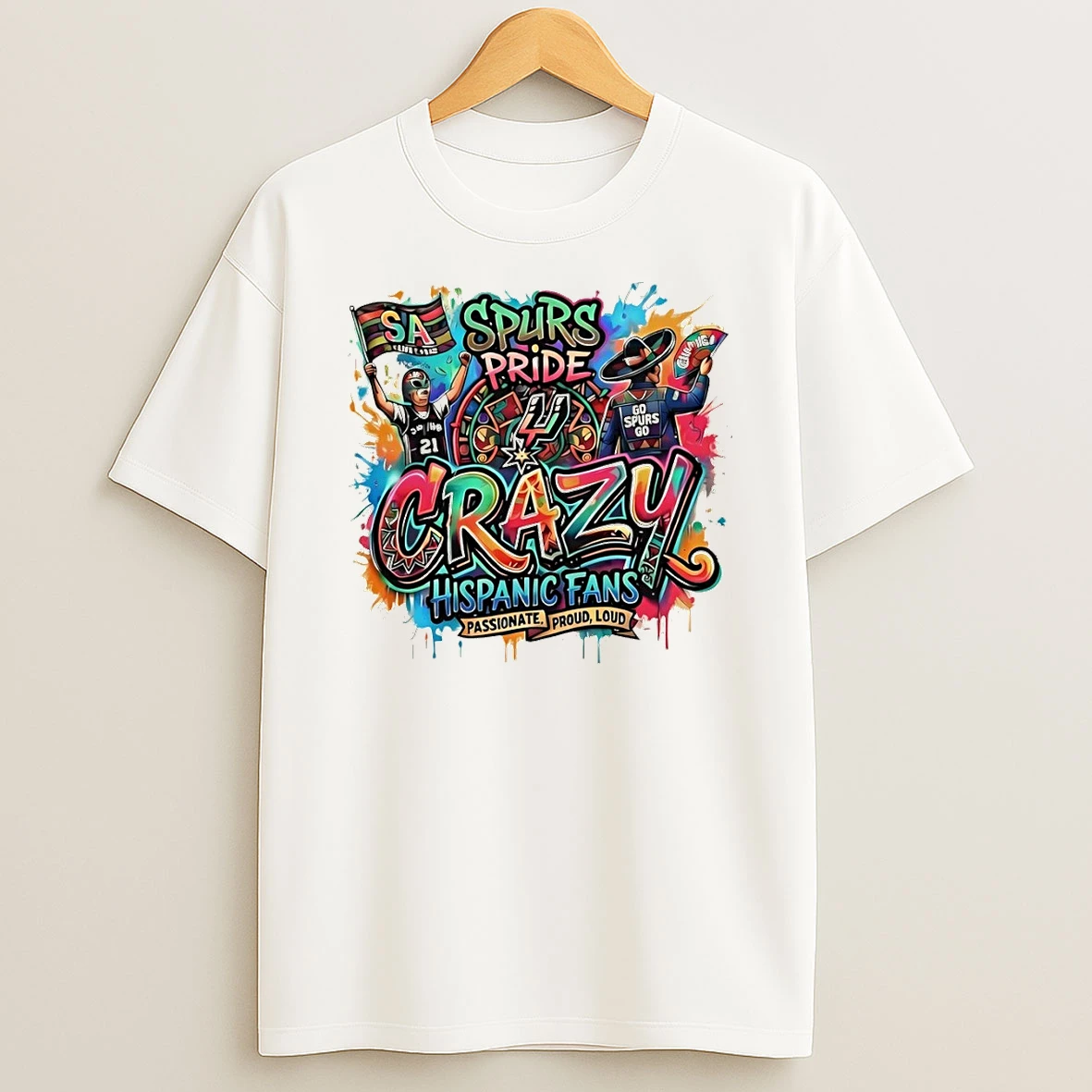 Crazy Hispanic Spurs Fan Basketball Mexico Game Day 2026 Spurs Pride Shirts