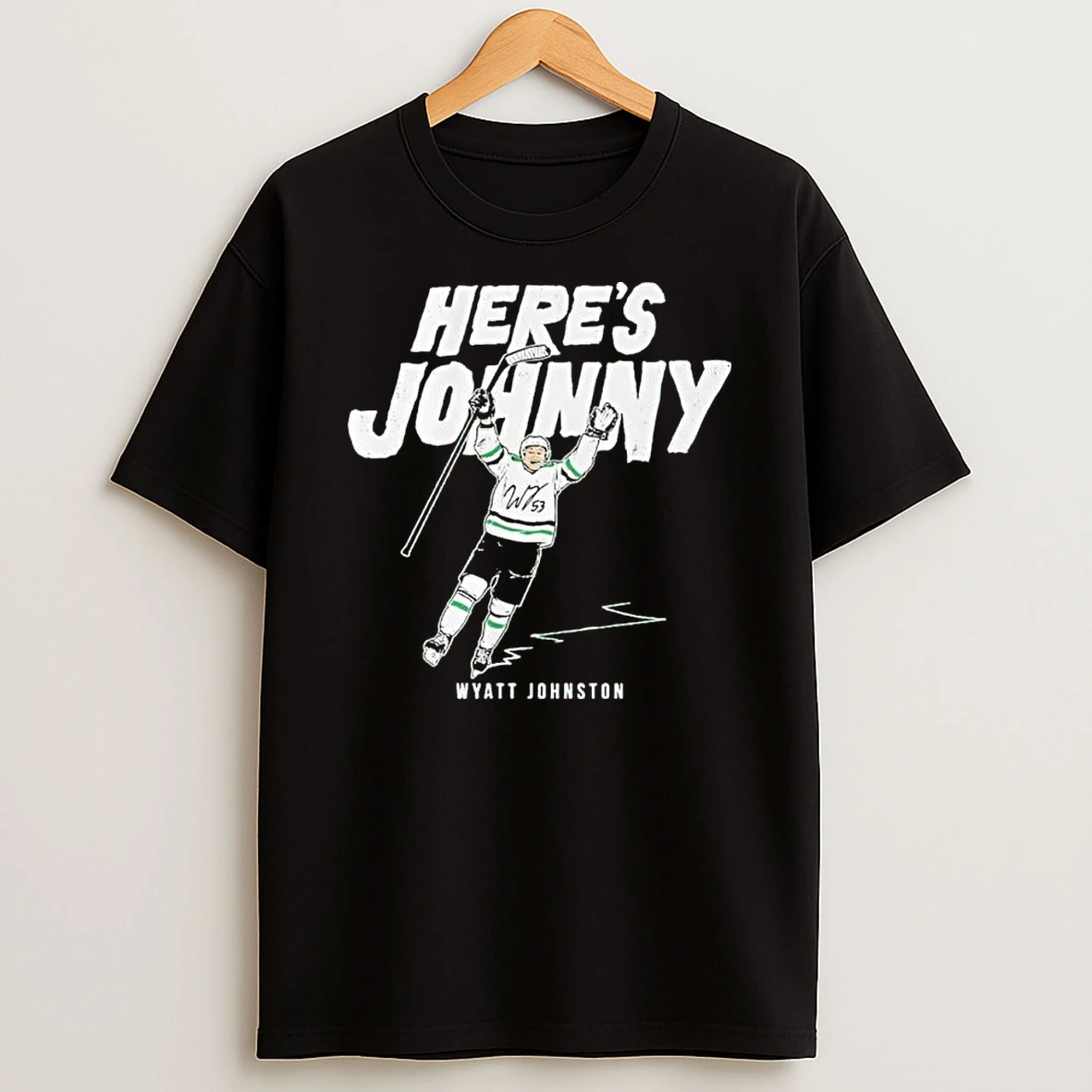 Dallas Stars Wyatt Johnston Heres Johnny Shirts